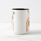 モノグラム名Boho Arch写真数々のトレンディーガーリー ツートーンマグカップ (中央)