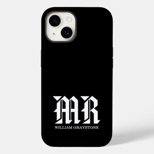 モノグラム名MR白黒 Case-Mate iPhoneケース (裏面)