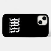 モノグラム名MR白黒 Case-Mate iPhoneケース (裏面 (横))