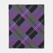 モノグラム名Plaid Purple フリースブランケット (正面)