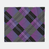 モノグラム名Plaid Purple フリースブランケット (正面(横))