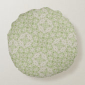 モノグラム名Sageグリーンパターン | ラウンドクッション (裏面)
