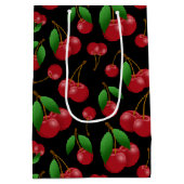 モノグラム名sweet夏期さくらんぼ パターン（の模様が）ある ミディアムペーパーバッグ (裏面)