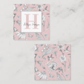 モノグラム呼出しカード、モノグラム囲いカード スクエア名刺 (正面/裏面)