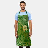 モノグラム回路マザーボード電子チップ技術 エプロン (着用した状態)