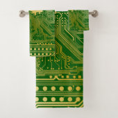 モノグラム回路マザーボード電子チップ技術 バスタオルセット (インサイチュ)