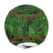 モノグラム回路基板の背景 野球ボール (裏面)