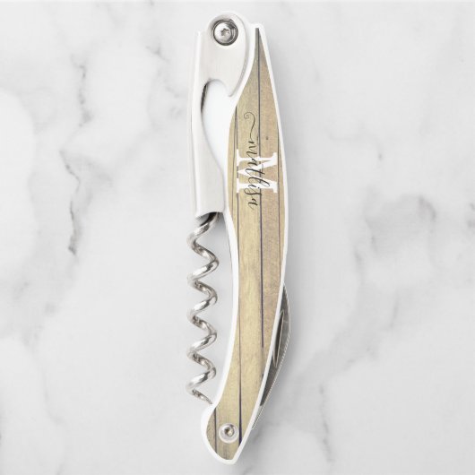 モノグラム国素朴スクリプト名パーソナライズされた ソムリエナイフ (正面)