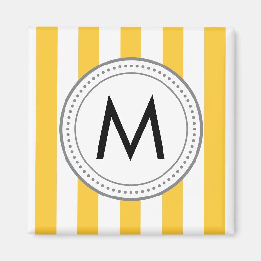モノグラム垂直ストライプ磁石 – 黄色 マグネット (正面)