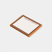 モノグラム垂直ハロウィーンオレンジ/ブラックストライプ ポストイット (アングル)