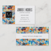 モノグラム夏おもしろいパターン 名刺 (正面/裏面)