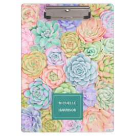 モノグラム多糖ウォーターカラーパカラフルステル クリップボード