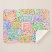 モノグラム多糖ウォーターカラーパカラフルステル シェルパブランケット (正面(横))