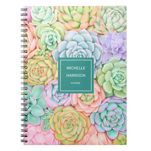 モノグラム多糖ウォーターカラーパカラフルステル ノートブック (正面)