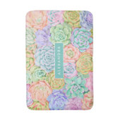 モノグラム多糖ウォーターカラーパカラフルステル バスマット (正面縦)