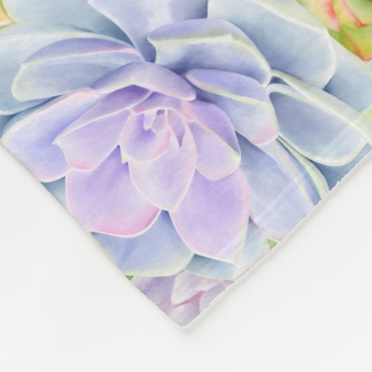 モノグラム多糖ウォーターカラーパカラフルステル フリースブランケット (角)