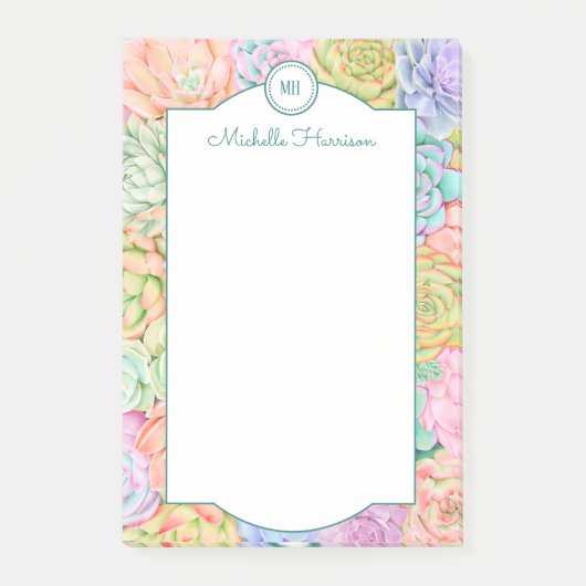 モノグラム多糖ウォーターカラーパカラフルステル ポストイット (正面)