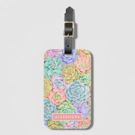 モノグラム多糖ウォーターカラーパカラフルステル ラゲッジタグ