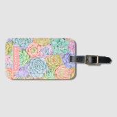 モノグラム多糖ウォーターカラーパカラフルステル ラゲッジタグ (正面横)