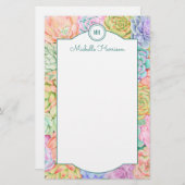 モノグラム多糖ウォーターカラーパカラフルステル 便箋 (正面/裏面)