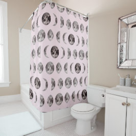 モノグラム夢お洒落の月の位相ギフト シャワーカーテン