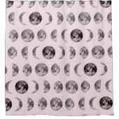 モノグラム夢お洒落の月の位相ギフト シャワーカーテン (正面)