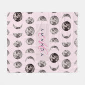 モノグラム夢お洒落の月の位相ギフト フリースブランケット (正面(横))