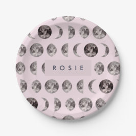 モノグラム夢お洒落の月の位相ギフト ペーパープレート