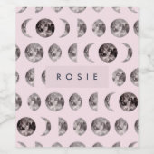 モノグラム夢お洒落の月の位相ギフト ワインラベル (シングルラベル)