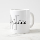 モノグラム大カスタム大の巨大な巨大なマグカップの贈り物 ジャンボコーヒーマグカップ (正面右)