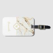 モノグラム大理石エレガント白金ゴールドラゲージタグ ラゲッジタグ (正面横)
