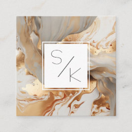 モノグラム大理石名刺 スクエア名刺