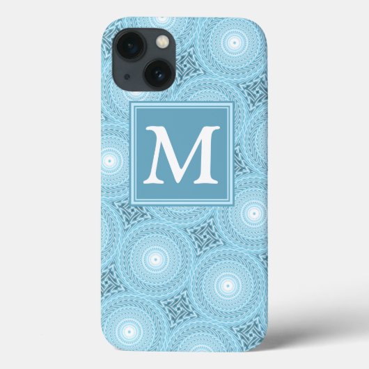 モノグラム天使の青い円のパターンCase-Mate iPho Case-Mate iPhoneケース (裏面)