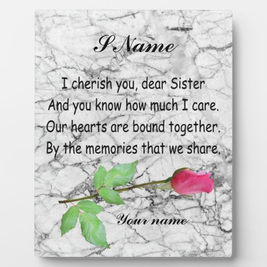 モノグラム姉妹引用文 フォトプラーク (正面)