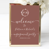 モノグラム婚約パーティウェルカムサインフォームボード ポスター