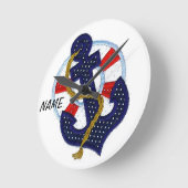 モノグラム子供部屋「セーラー時計」 ラウンド壁時計 (傾斜)
