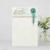 モノグラム孔雀の羽文具 便箋 (スタンド正面)