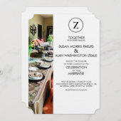 モノグラム宴席結婚式招待状 招待状 (正面/裏面)