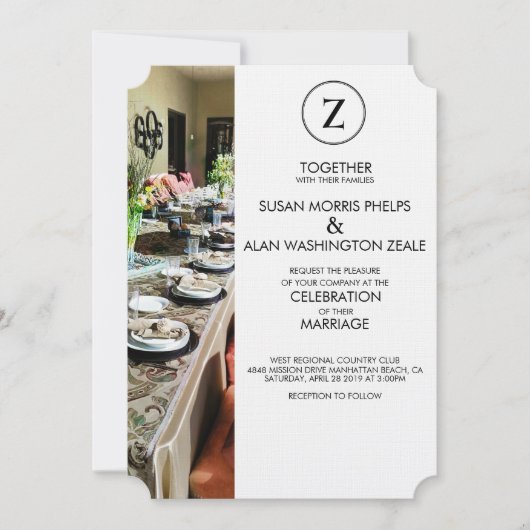 モノグラム宴席結婚式招待状 招待状 (正面)