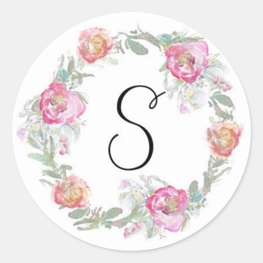 モノグラム封筒ステッカー ラウンドシール (正面)