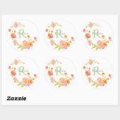 モノグラム封筒用シールとシール ラウンドシール (シート)