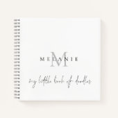 モノグラム小さなドードルスクリプトのスケッチブック ノートブック (正面)