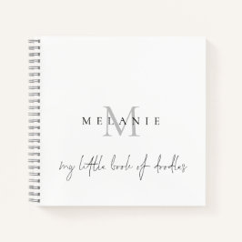 モノグラム小さなドードルスクリプトのスケッチブック ノートブック