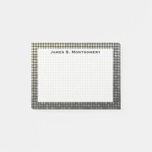 モノグラム小グランジ金フェイク属正方形 ポストイット (正面)