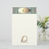 モノグラム山花金属製ラベル 便箋 (スタンド正面)