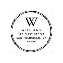 モノグラム差出人住所ゴムスタンプ ラバースタンプ