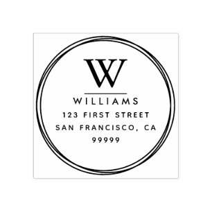 モノグラム差出人住所ゴムスタンプ ラバースタンプ