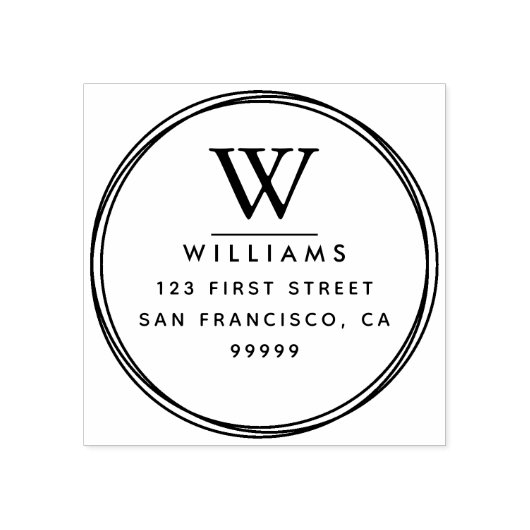 モノグラム差出人住所ゴムスタンプ ラバースタンプ (インプリント)