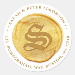 モノグラム差出人住所シール ラウンドシール