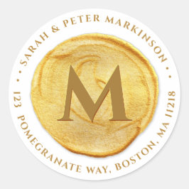 モノグラム差出人住所シール ラウンドシール